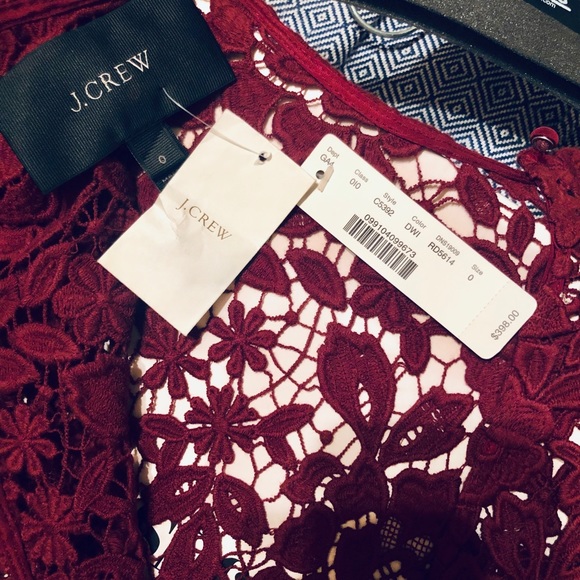 J.Crew Collection Small Deep Red Lace Dress - Picture 4 of 6
